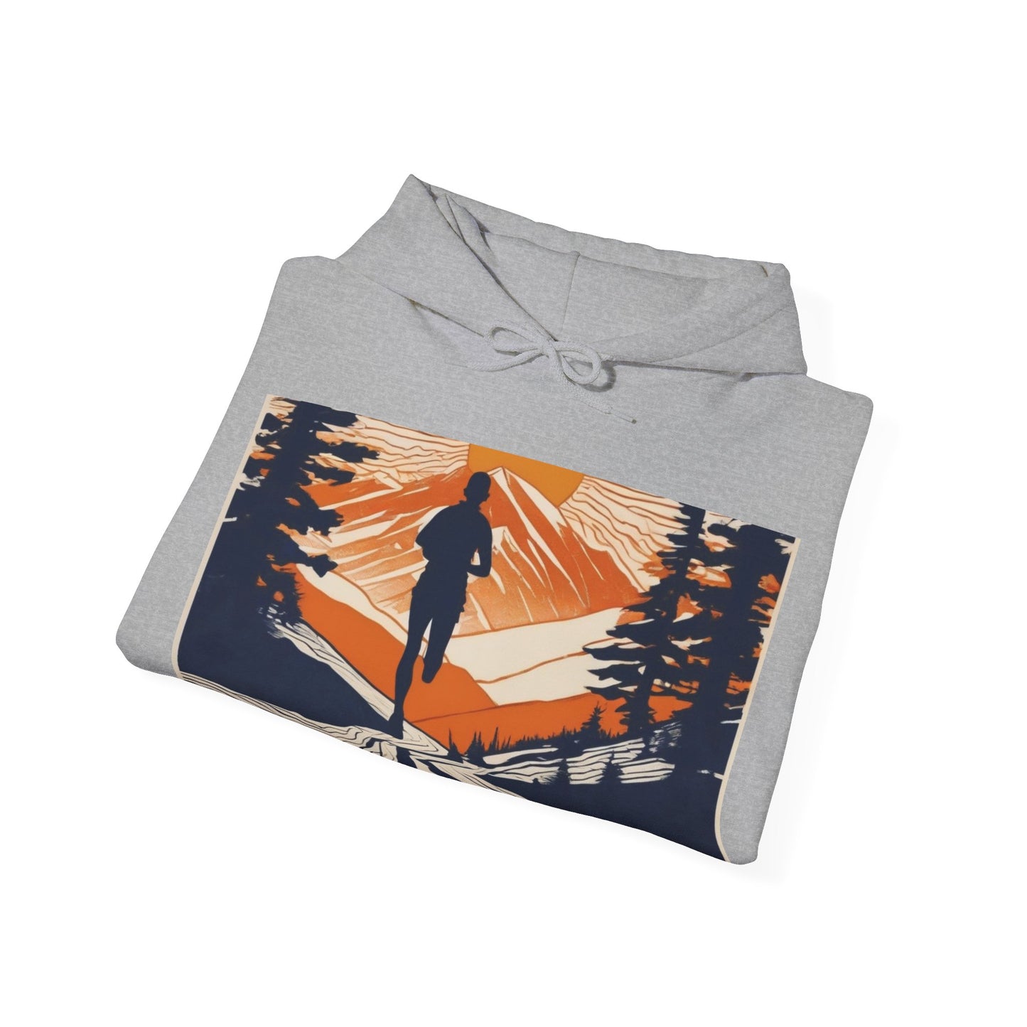 boostlete-iron-intent-scene-trail-glitch-badge-0100 — Unisex Heavy Blend Hooded Sweatshirt (Gildan)