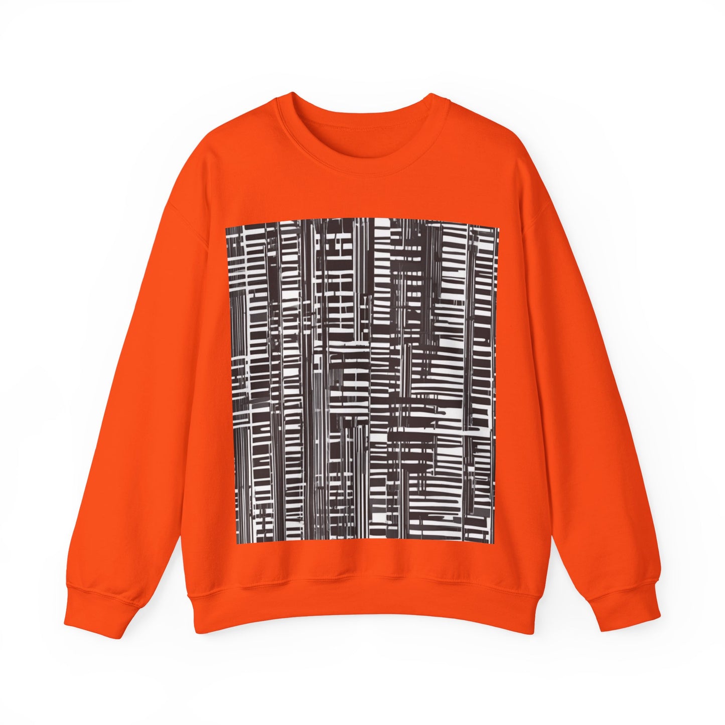 boostlete-iron-intent-pattern-barcode-line-art-0599 — Unisex Heavy Blend Crewneck (G18000)