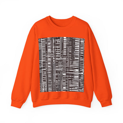 boostlete-iron-intent-pattern-barcode-line-art-0599 — Unisex Heavy Blend Crewneck (G18000)
