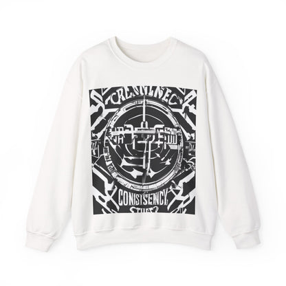 boostlete-am-crew-type-consistency-is-the-flex-centered-industrial-0137 — Unisex Heavy Blend Crewneck Sweatshirt (Gildan)
