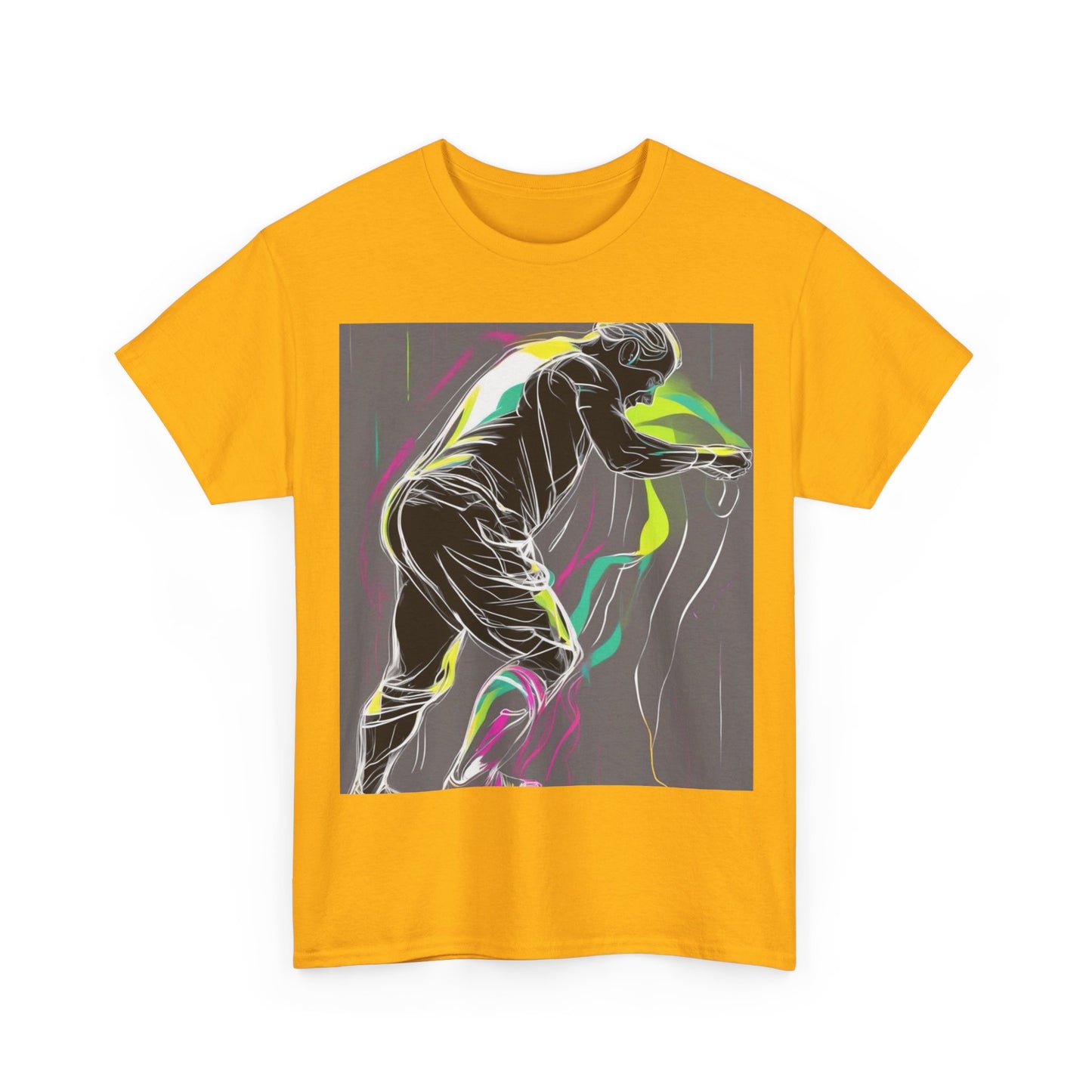 boostlete-iron-intent-scene-athlete-neon-monoline-0140 — Unisex Heavy Cotton Tee (Gildan 5000)