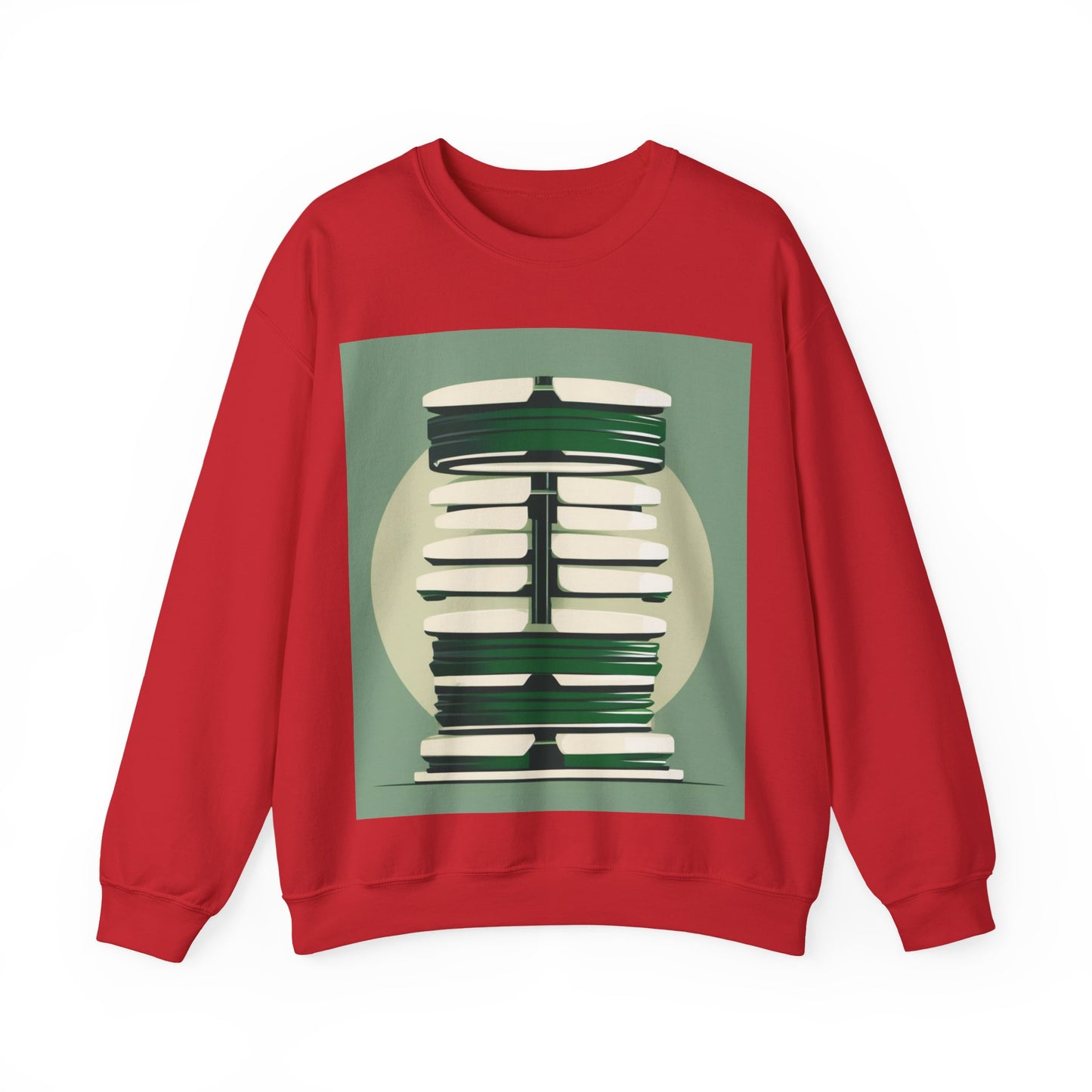 boostlete-recovery-progress-icon-barbell-glitch-vector-1746 — Unisex Heavy Blend Crewneck (G18000)