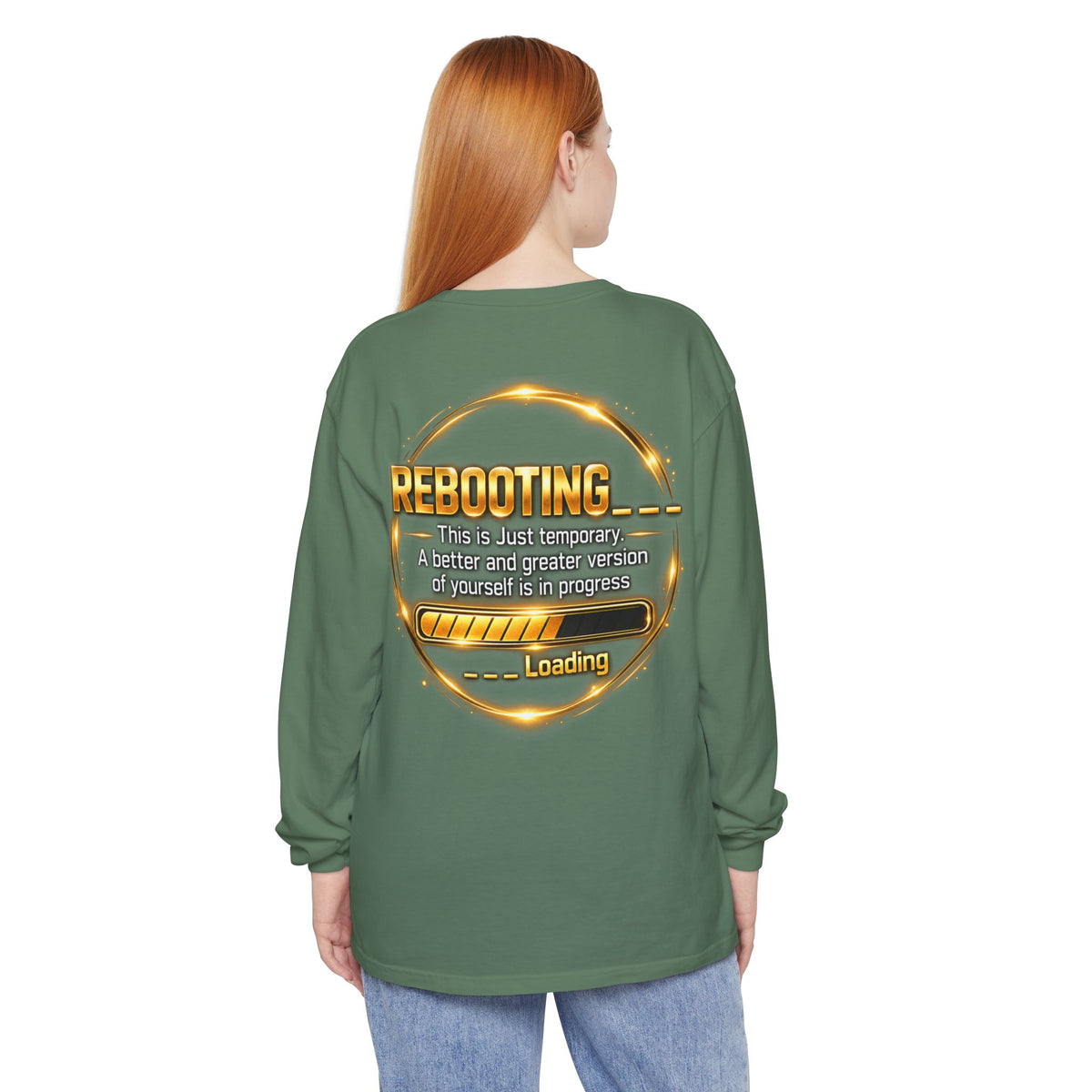 Rebooting Loading Graphic Long Sleeve T-Shirt