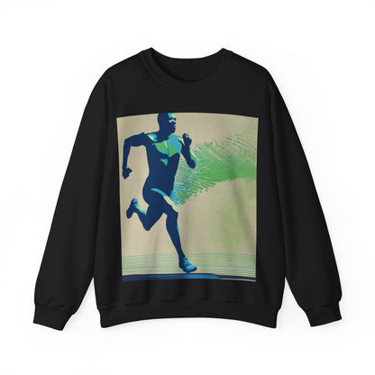 boostlete-am-crew-scene-sprinter-halftone-engraved-0092 — Unisex Heavy Blend Crewneck Sweatshirt (Gildan)