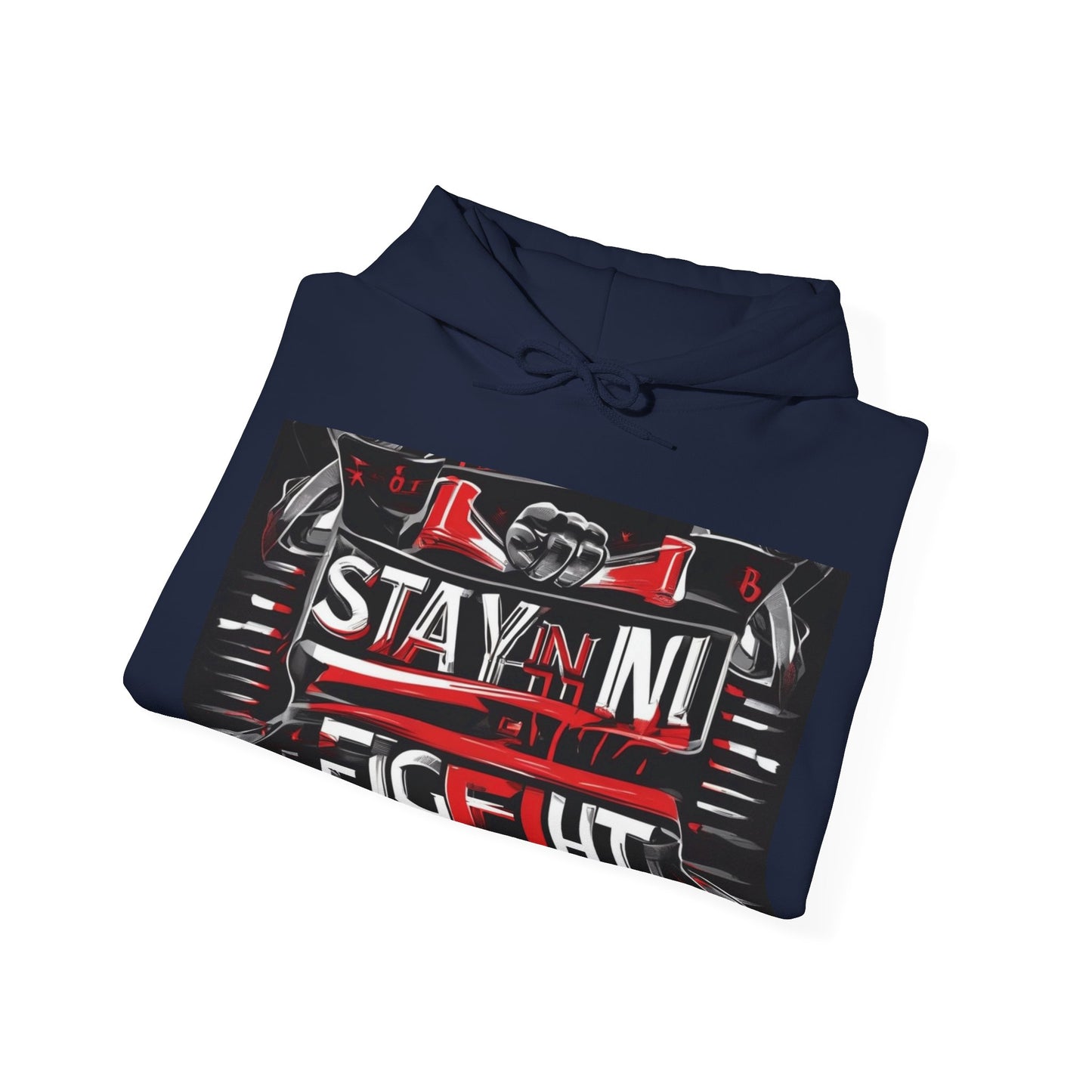 boostlete-rise-grind-type-stay-in-the-fight-banner-retro-1441 — Unisex Heavy Blend Hoodie (G18500)