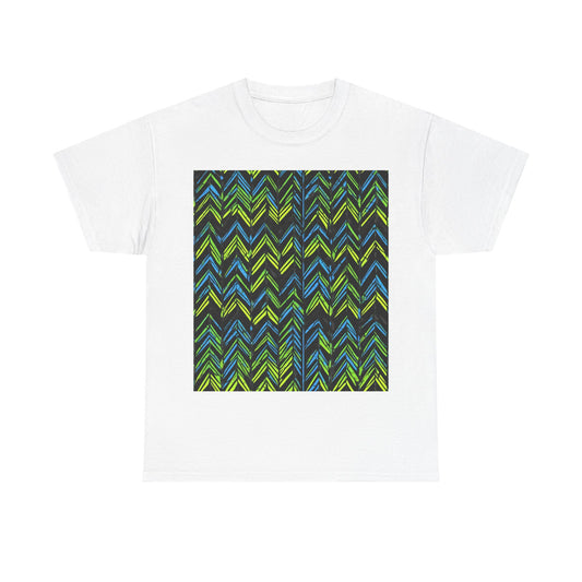 boostlete-mile-by-mile-pattern-chevron-monoline-0051 — Unisex Heavy Cotton Tee (Gildan 5000)