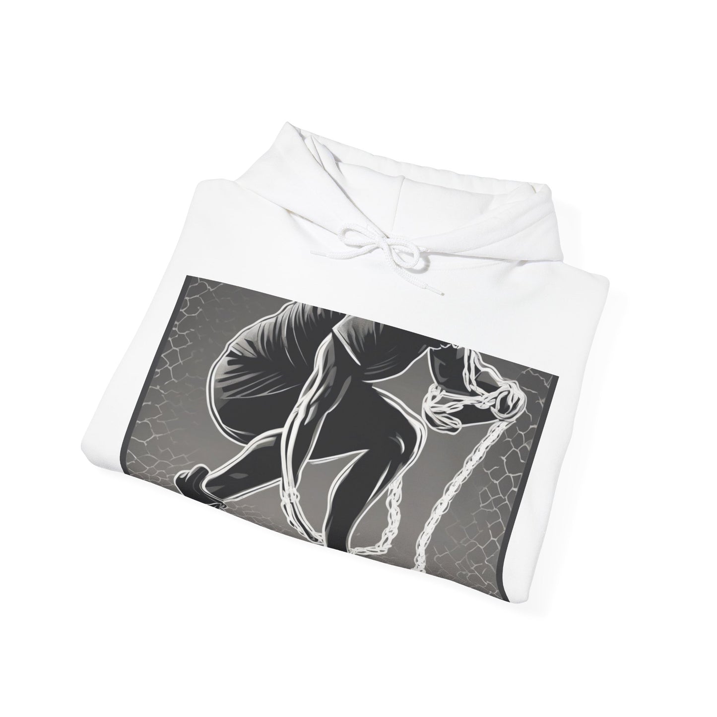 boostlete-recovery-progress-scene-runner-halftone-engraved-0068 — Unisex Heavy Blend Hooded Sweatshirt (Gildan)