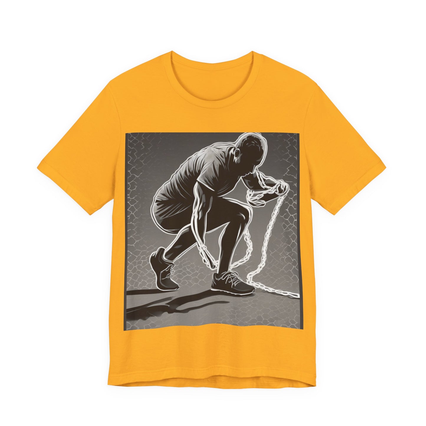 boostlete-recovery-progress-scene-runner-halftone-engraved-0068 — Unisex Jersey Short Sleeve (B+C 3001)