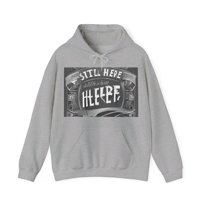 boostlete-recovery-progress-type-still-here-banner-paper-0201 — Unisex Heavy Blend Hooded Sweatshirt (Gildan)