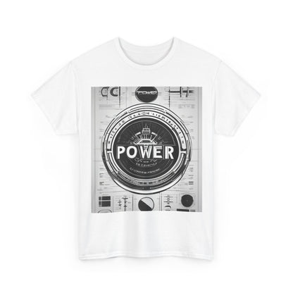 boostlete-boost-mode-type-power-in-quiet-badge-blueprint-0245 — Unisex Heavy Cotton Tee (Gildan 5000)