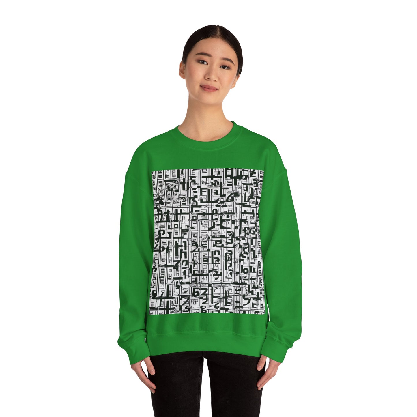 boostlete-boost-mode-pattern-plate-number-engraved-0103 — Unisex Heavy Blend Crewneck Sweatshirt (Gildan)