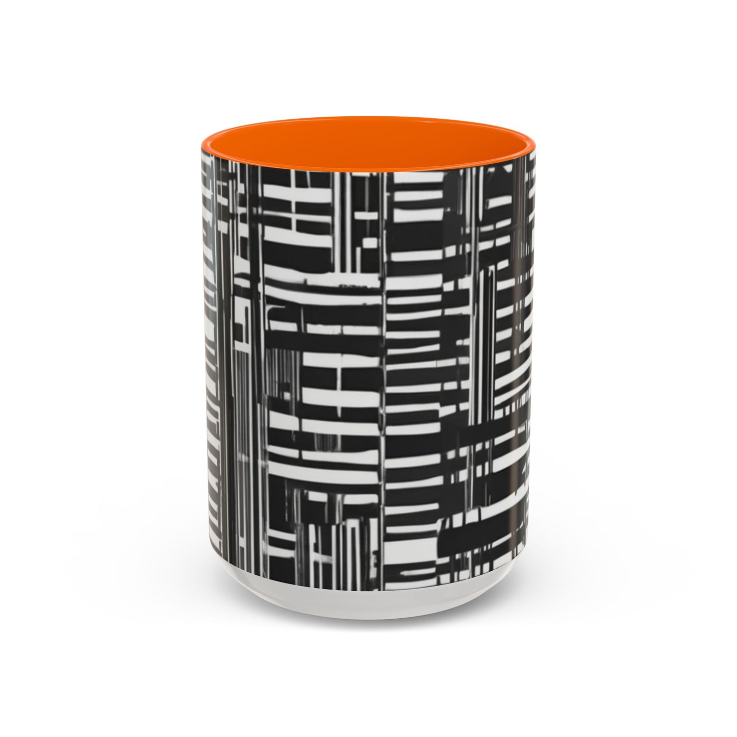 boostlete-iron-intent-pattern-barcode-line-art-0599 — Accent Mug 11/15oz