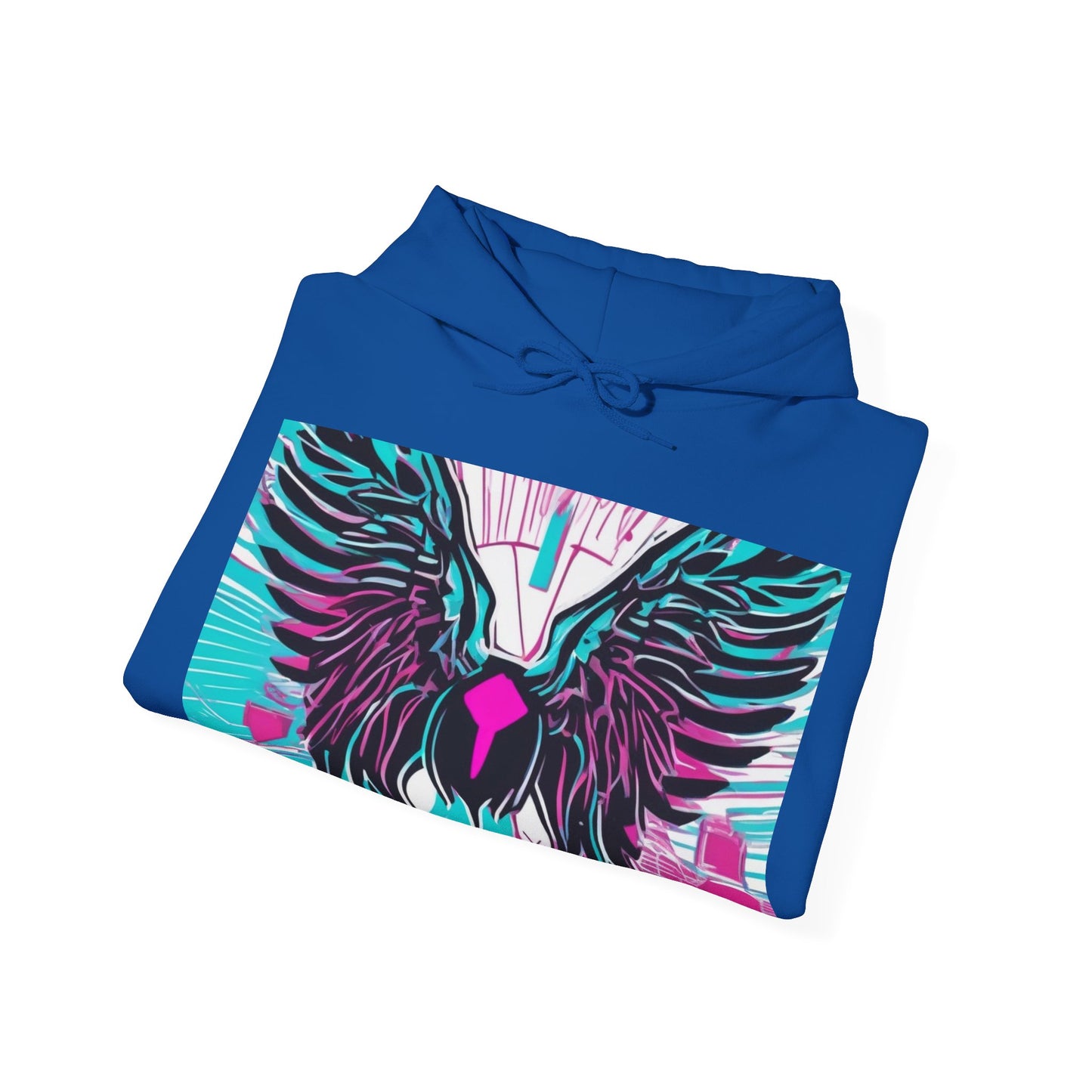 boostlete-am-crew-icon-wings-outline-line-art-0282 — Unisex Heavy Blend Hooded Sweatshirt (Gildan)