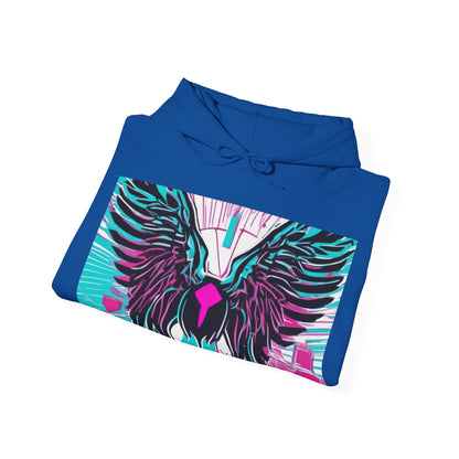 boostlete-am-crew-icon-wings-outline-line-art-0282 — Unisex Heavy Blend Hooded Sweatshirt (Gildan)