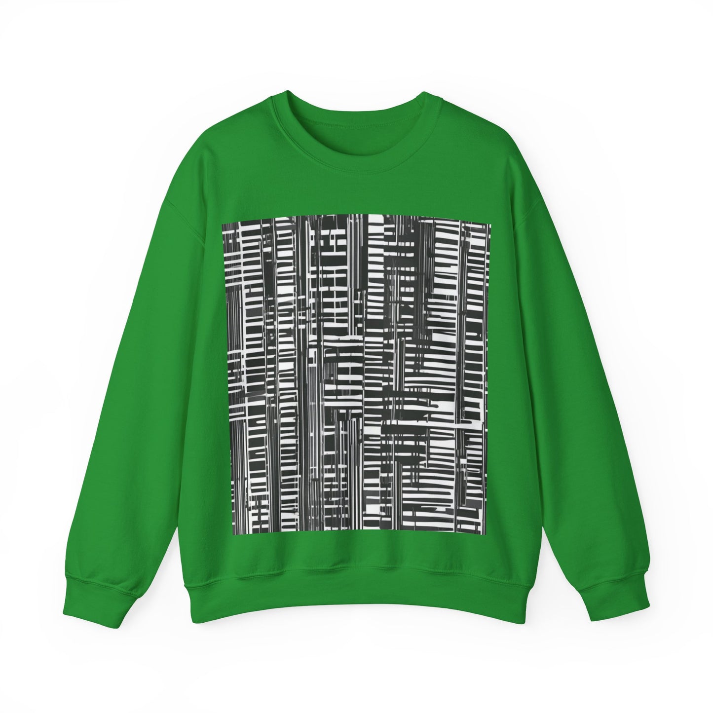 boostlete-iron-intent-pattern-barcode-line-art-0599 — Unisex Heavy Blend Crewneck (G18000)