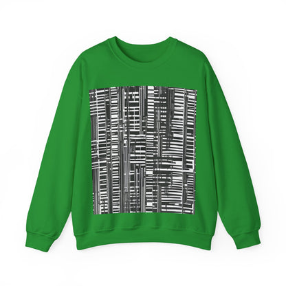 boostlete-iron-intent-pattern-barcode-line-art-0599 — Unisex Heavy Blend Crewneck (G18000)
