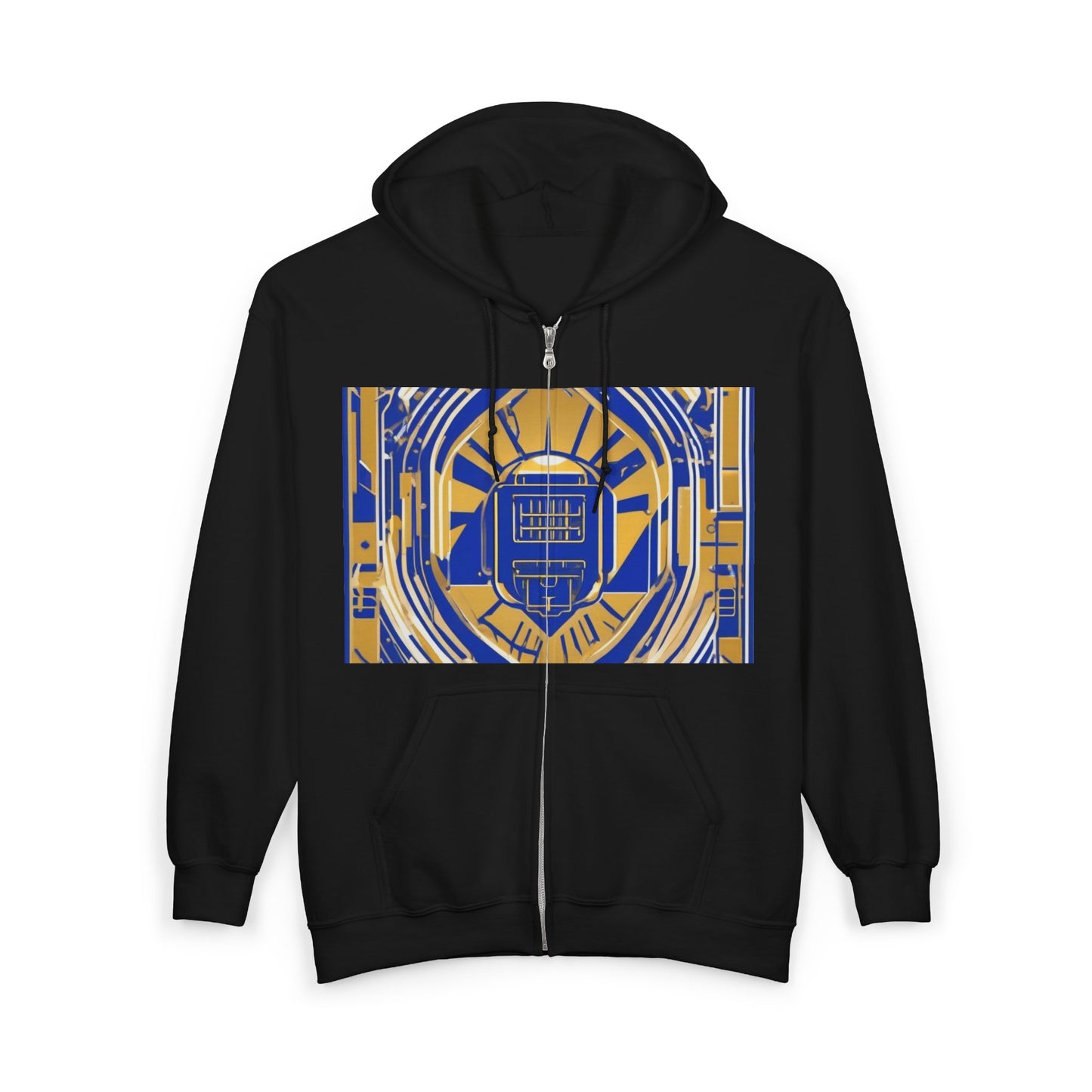 boostlete-mile-by-mile-icon-battery-motion-monoline-0002 — Unisex Heavy Blend Full-Zip Hooded Sweatshirt