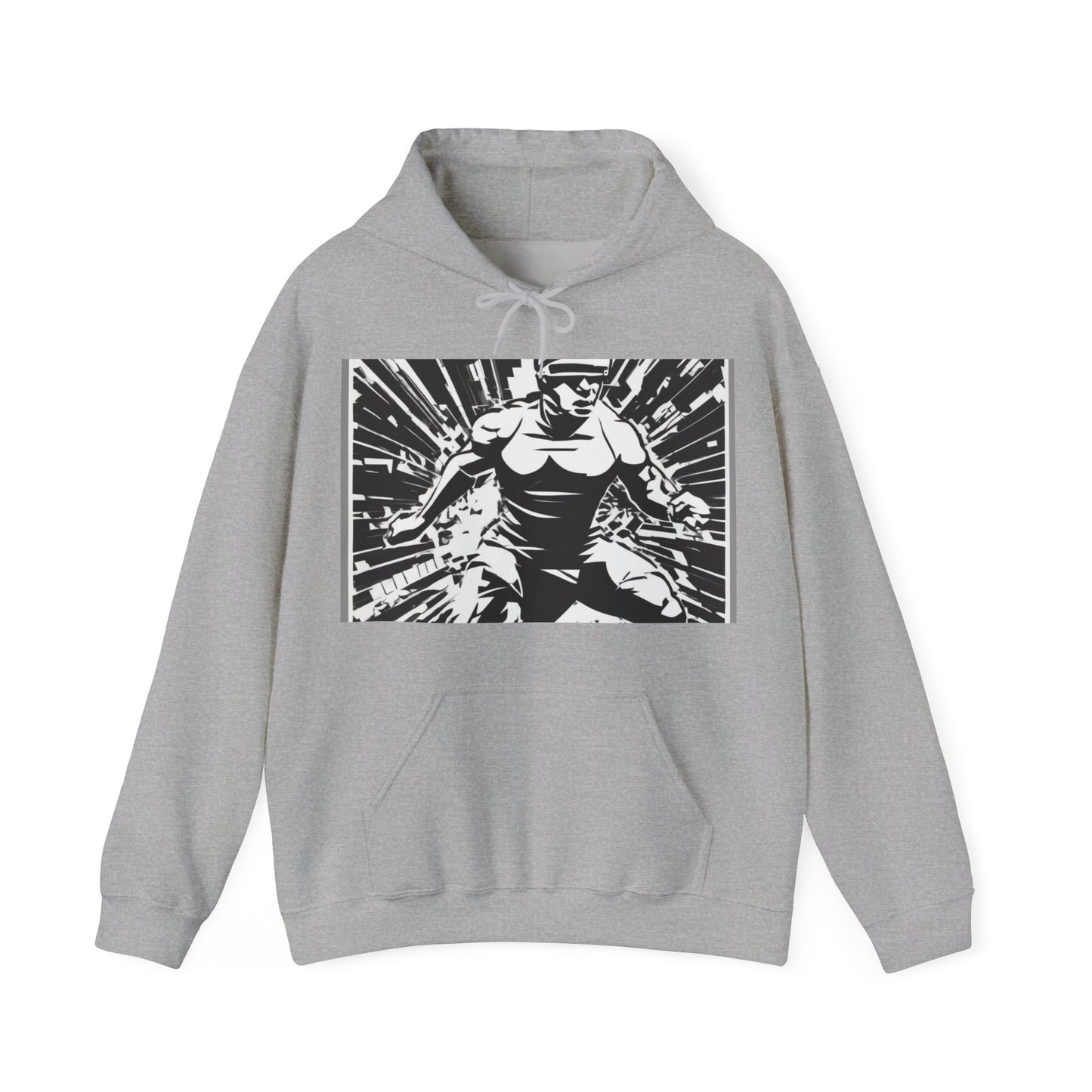 boostlete-field-day-scene-sprinter-halftone-bold-0148 — Unisex Heavy Blend Hooded Sweatshirt (Gildan)