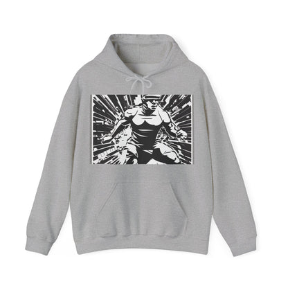 boostlete-field-day-scene-sprinter-halftone-bold-0148 — Unisex Heavy Blend Hooded Sweatshirt (Gildan)