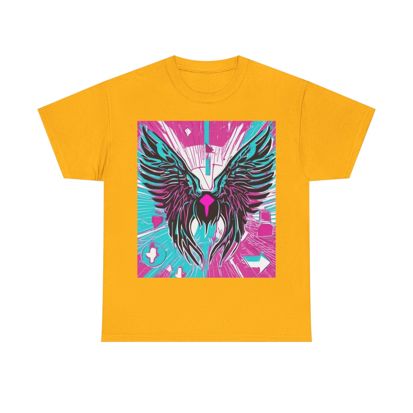 boostlete-am-crew-icon-wings-outline-line-art-0282 — Unisex Heavy Cotton Tee (Gildan 5000)