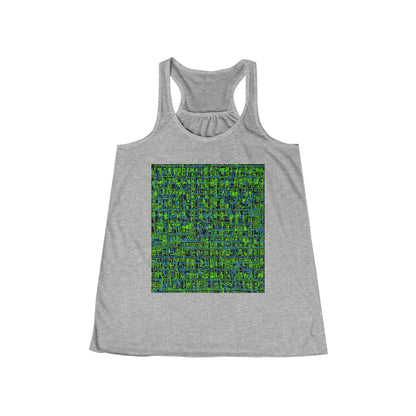 boostlete-mile-by-mile-pattern-plate-number-blueprint-0147 — Women's Flowy Racerback Tank (B+C 8800)