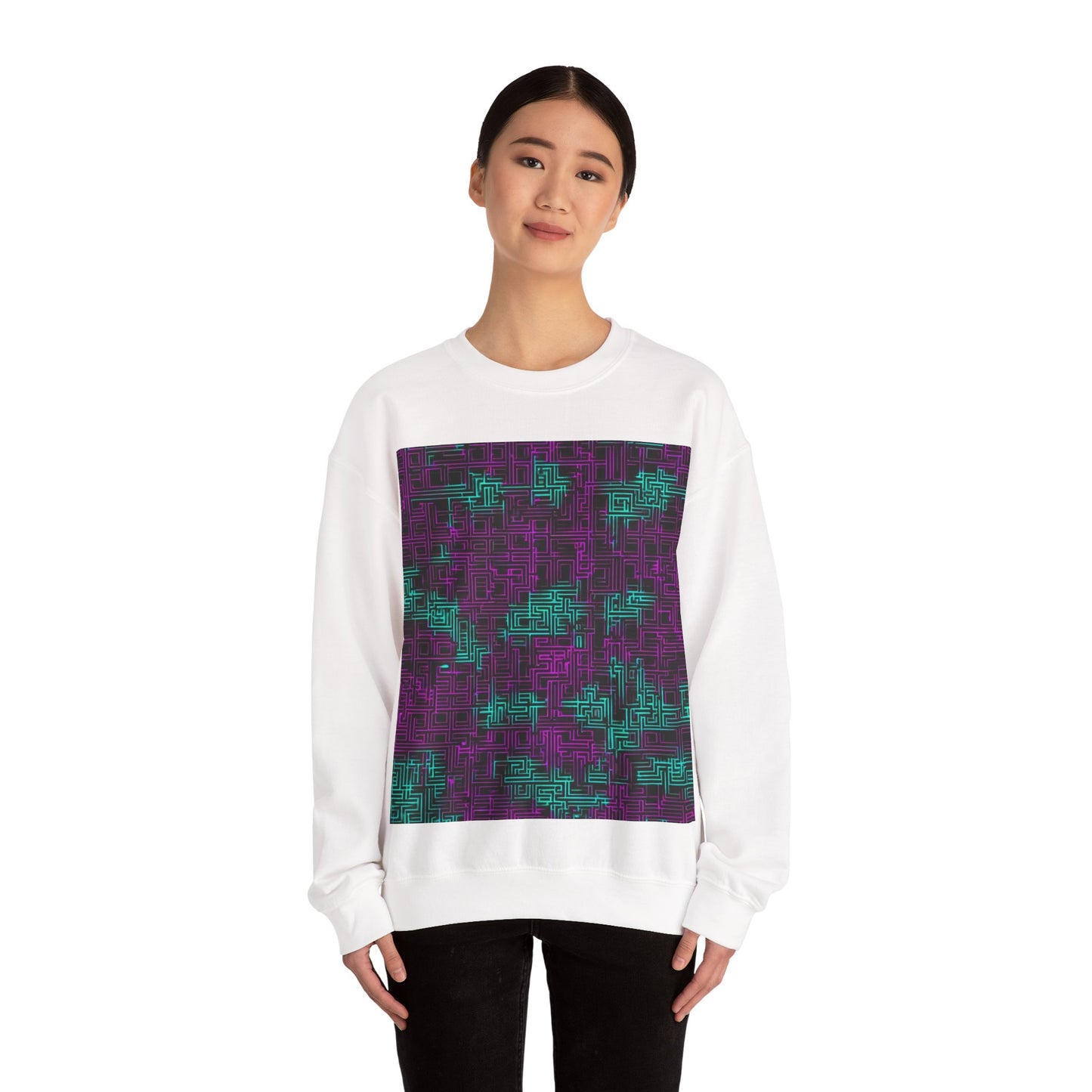 boostlete-boost-mode-pattern-plate-number-monoline-0079 — Unisex Heavy Blend Crewneck Sweatshirt (Gildan)