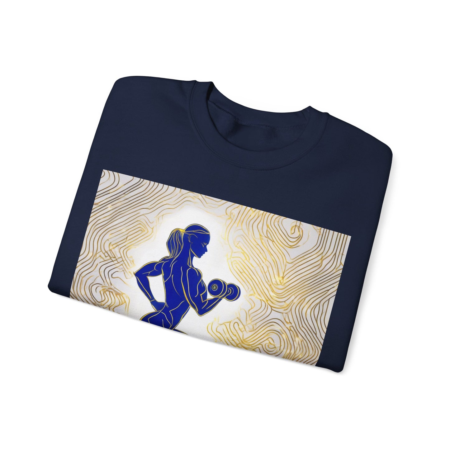 boostlete-iron-intent-scene-lunge-neon-line-art-0392 — Unisex Heavy Blend Crewneck (G18000)