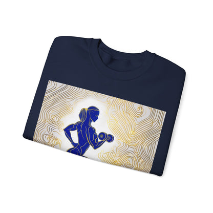 boostlete-iron-intent-scene-lunge-neon-line-art-0392 — Unisex Heavy Blend Crewneck (G18000)