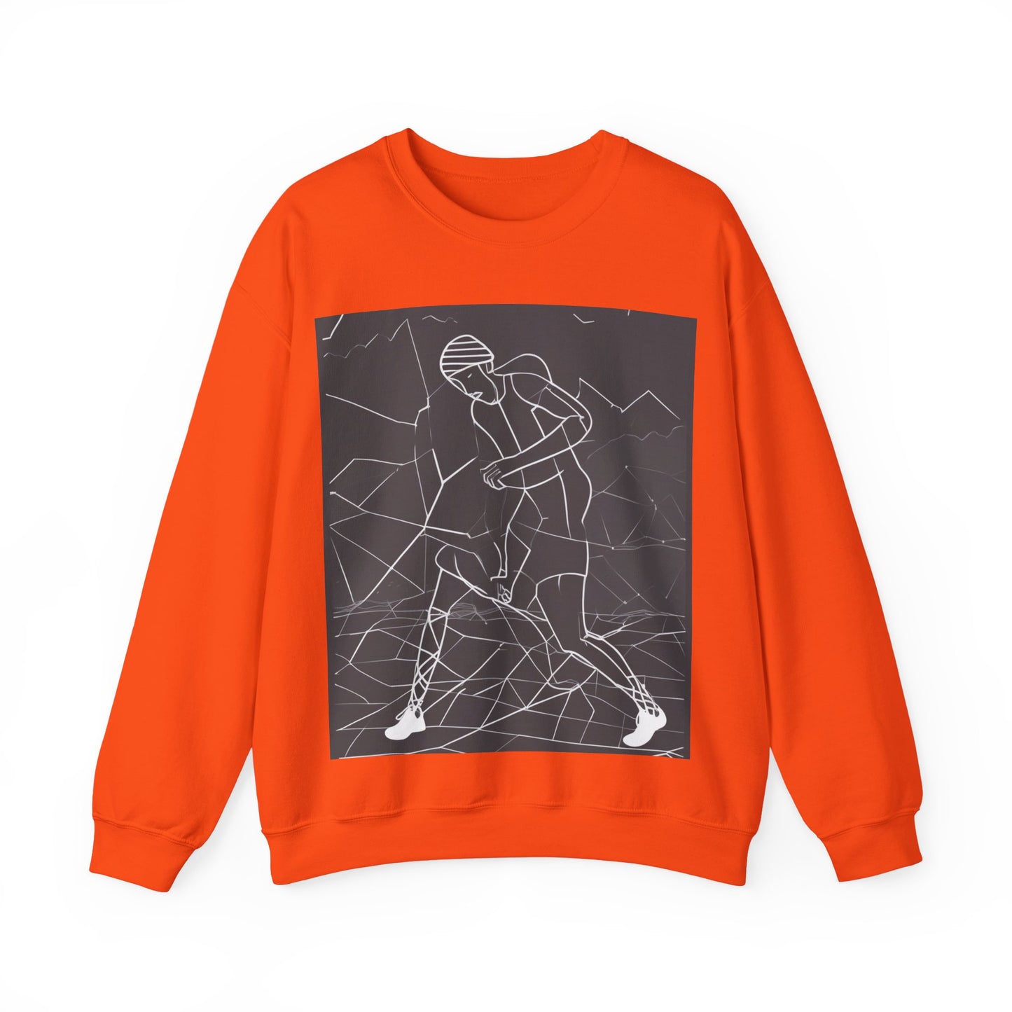 boostlete-pr-season-scene-runner-outline-geometric-1072 — Unisex Heavy Blend Crewneck (G18000)
