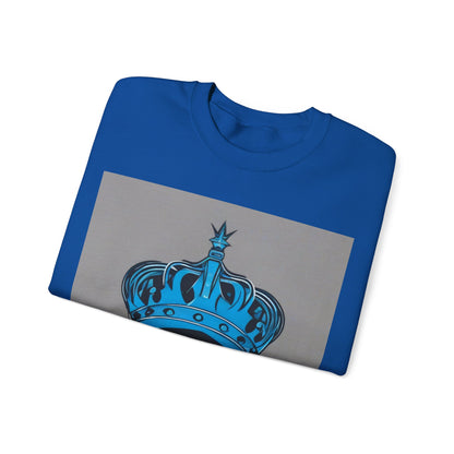 boostlete-am-crew-icon-crown-grainy-monoline-0022 — Unisex Heavy Blend Crewneck Sweatshirt (Gildan)