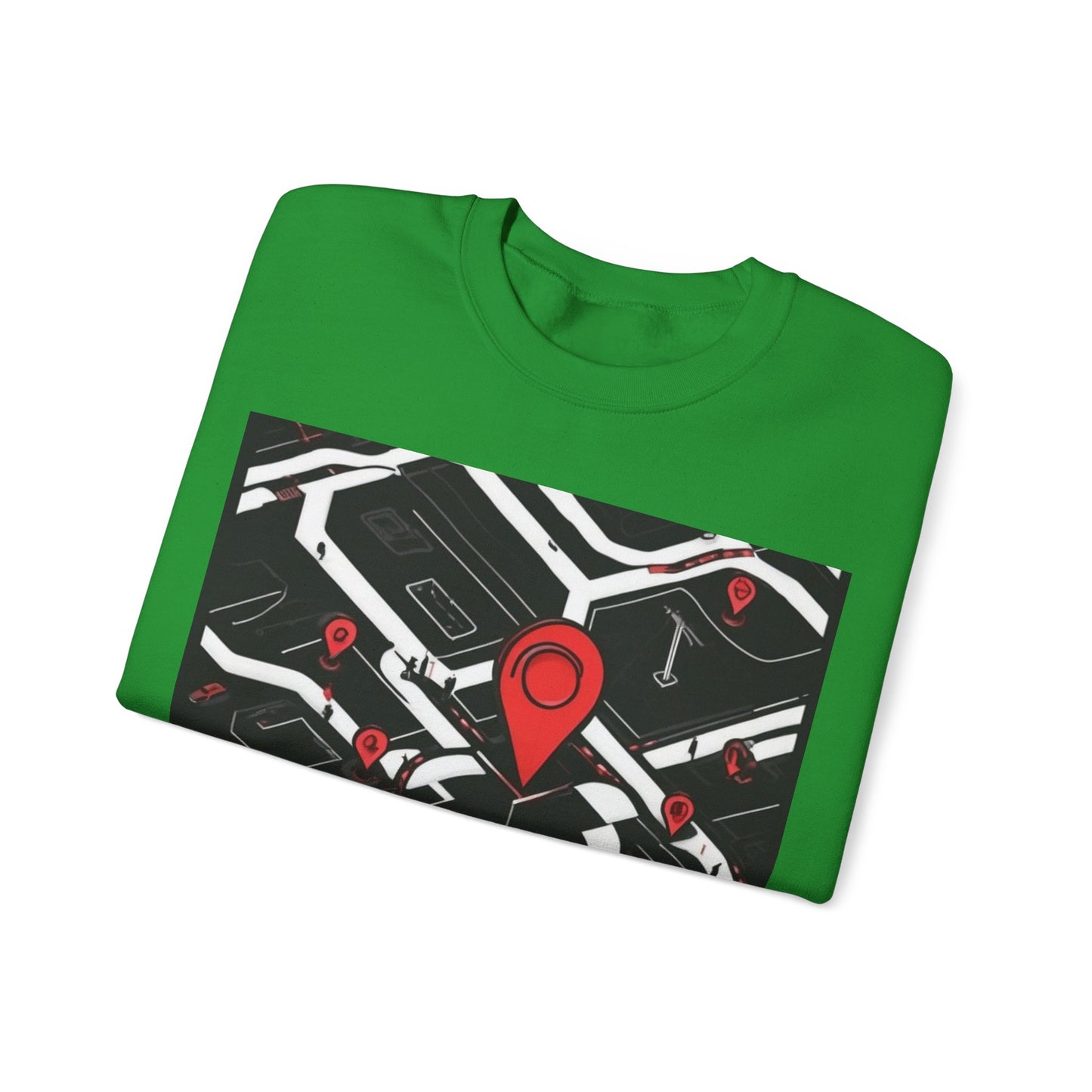 boostlete-am-crew-icon-map-matte-isometric-0094 — Unisex Heavy Blend Crewneck Sweatshirt (Gildan)