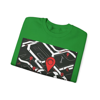 boostlete-am-crew-icon-map-matte-isometric-0094 — Unisex Heavy Blend Crewneck Sweatshirt (Gildan)