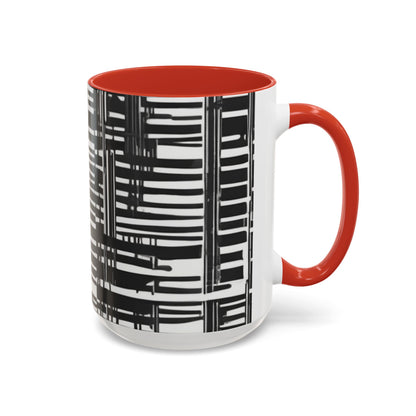 boostlete-iron-intent-pattern-barcode-line-art-0599 — Accent Mug 11/15oz