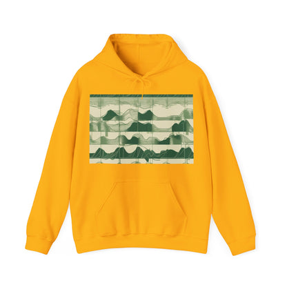 boostlete-mile-by-mile-pattern-audio-blueprint-0971 — Unisex Heavy Blend Hoodie (G18500)