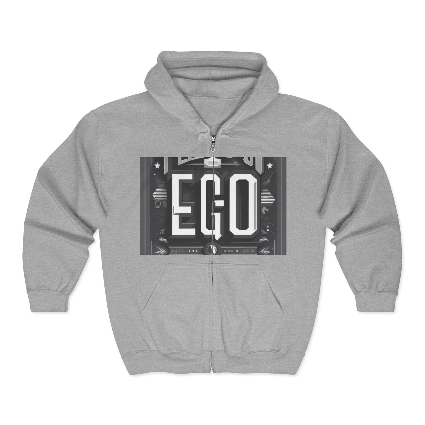 boostlete-mile-by-mile-type-tempo-over-ego-banner-modern-0093 — Unisex Heavy Blend Full-Zip Hooded Sweatshirt
