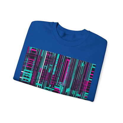 boostlete-field-day-pattern-barcode-retro-0275 — Unisex Heavy Blend Crewneck Sweatshirt (Gildan)