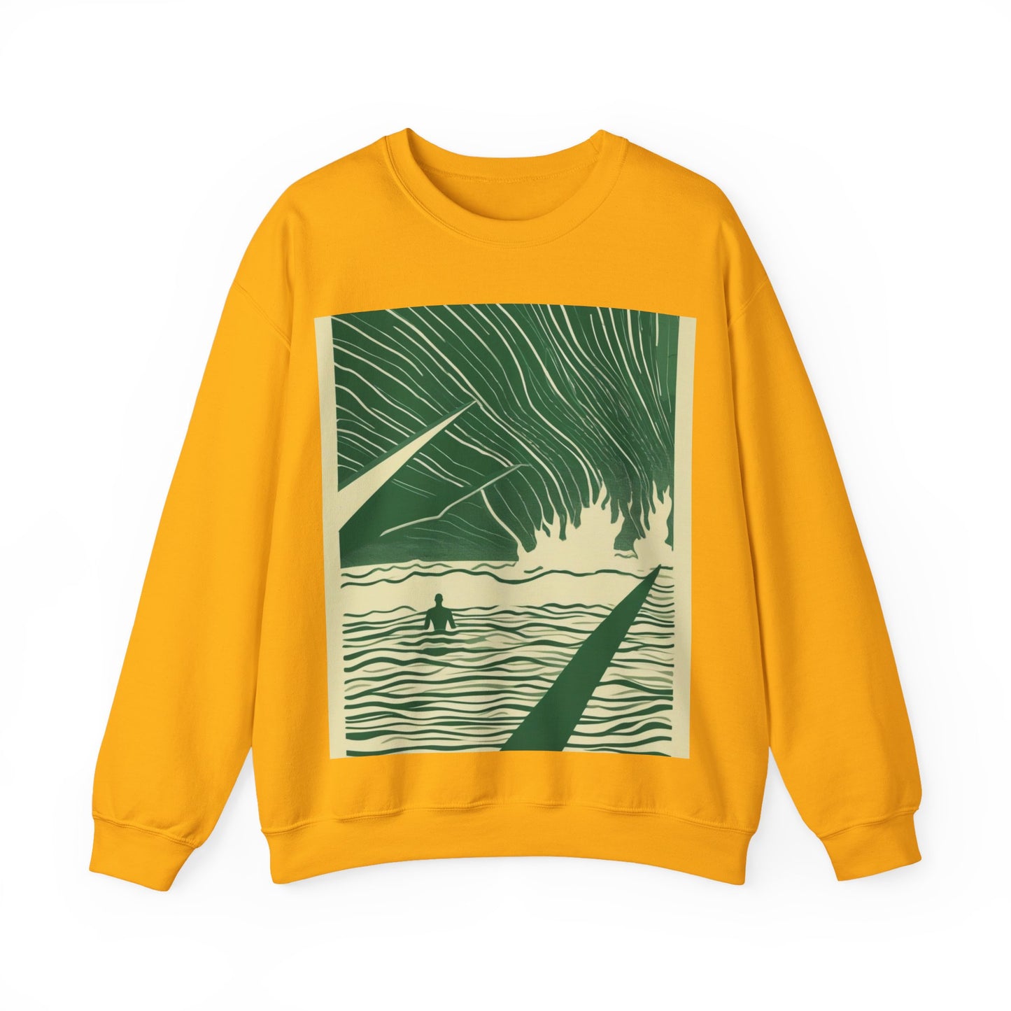 boostlete-mile-by-mile-icon-swimmer-motion-isometric-0078 — Unisex Heavy Blend Crewneck Sweatshirt (Gildan)