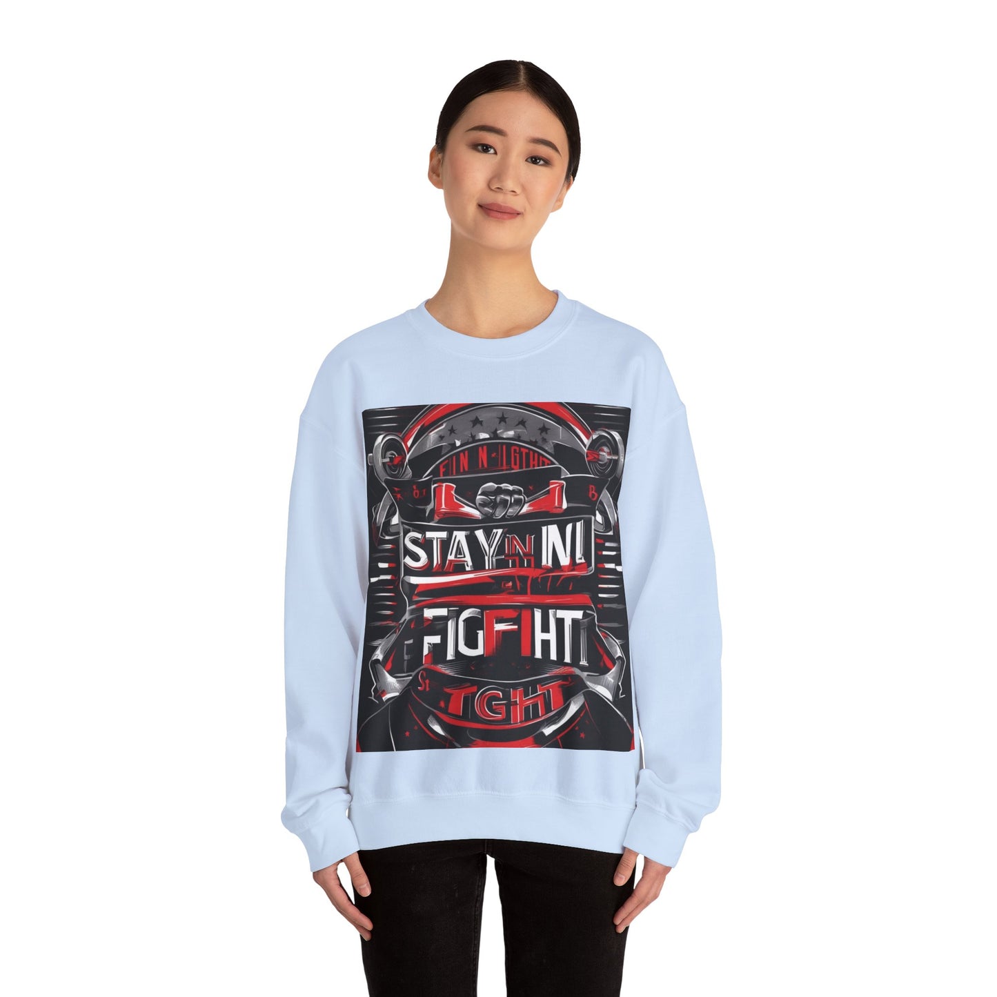 boostlete-rise-grind-type-stay-in-the-fight-banner-retro-1441 — Unisex Heavy Blend Crewneck (G18000)