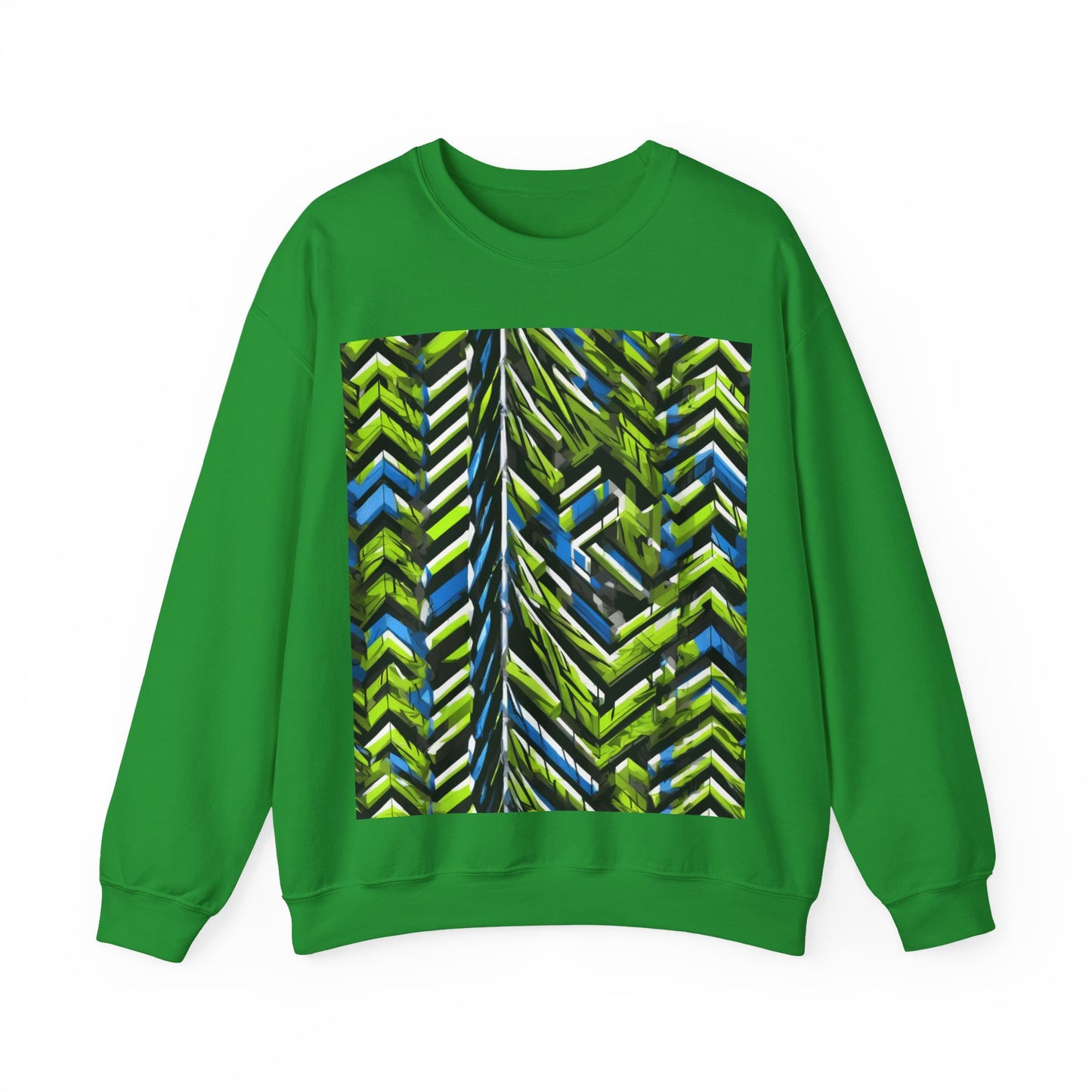 boostlete-rise-grind-pattern-chevron-isometric-0195 — Unisex Heavy Blend Crewneck Sweatshirt (Gildan)