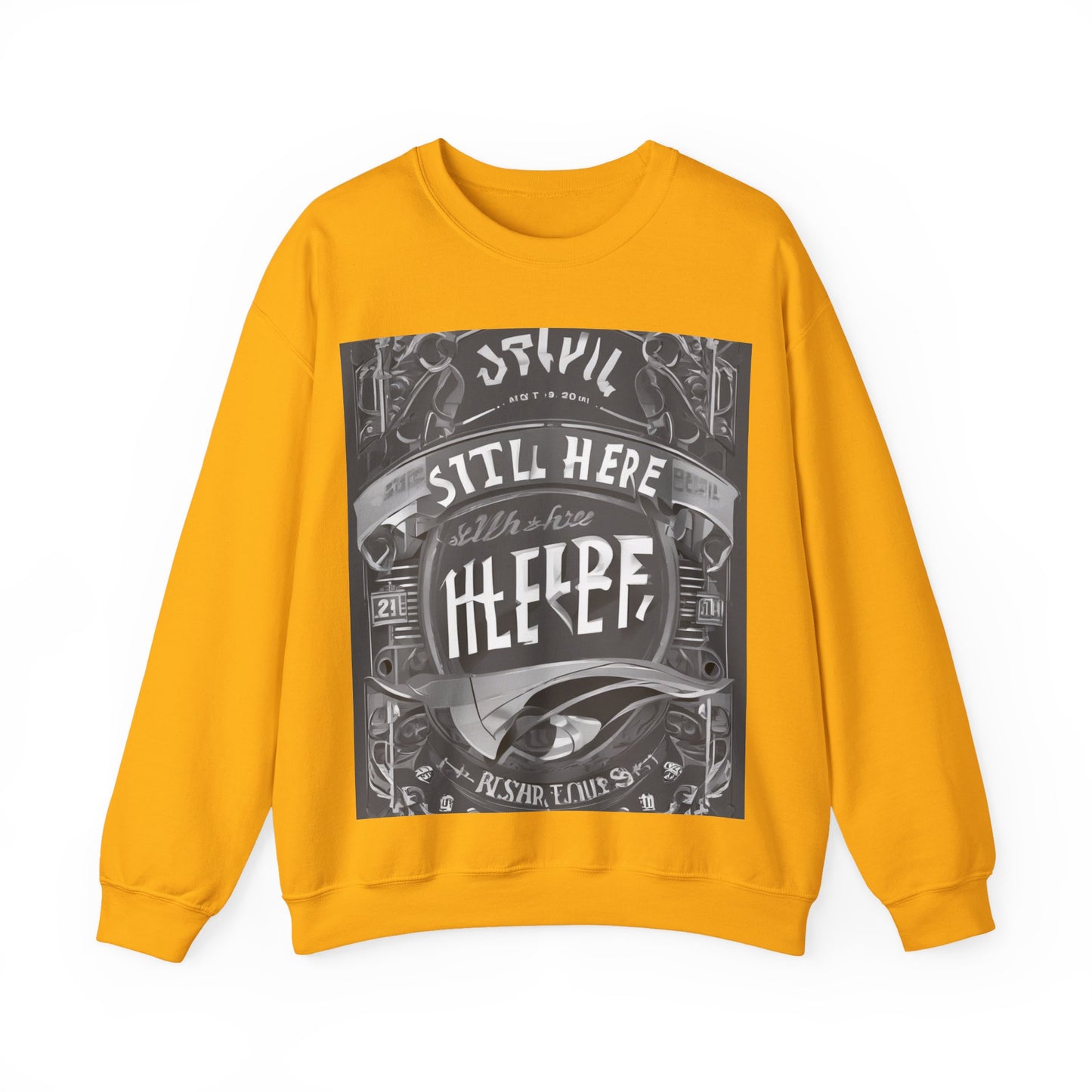 boostlete-recovery-progress-type-still-here-banner-paper-0201 — Unisex Heavy Blend Crewneck Sweatshirt (Gildan)
