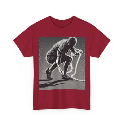 boostlete-recovery-progress-scene-runner-halftone-engraved-0068 — Unisex Heavy Cotton Tee (Gildan 5000)