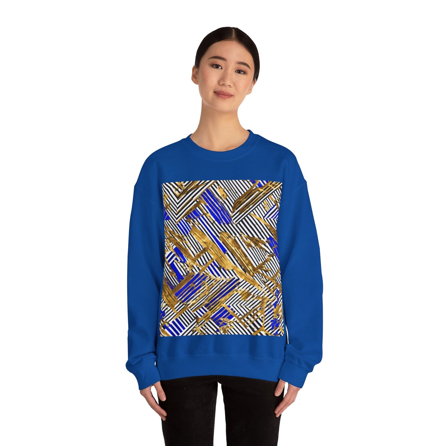 boostlete-boost-mode-pattern-diagonal-monoline-0015 — Unisex Heavy Blend Crewneck Sweatshirt (Gildan)