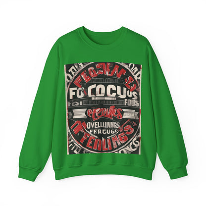 boostlete-mile-by-mile-type-focus-over-feelings-split-retro-0841 — Unisex Heavy Blend Crewneck (G18000)