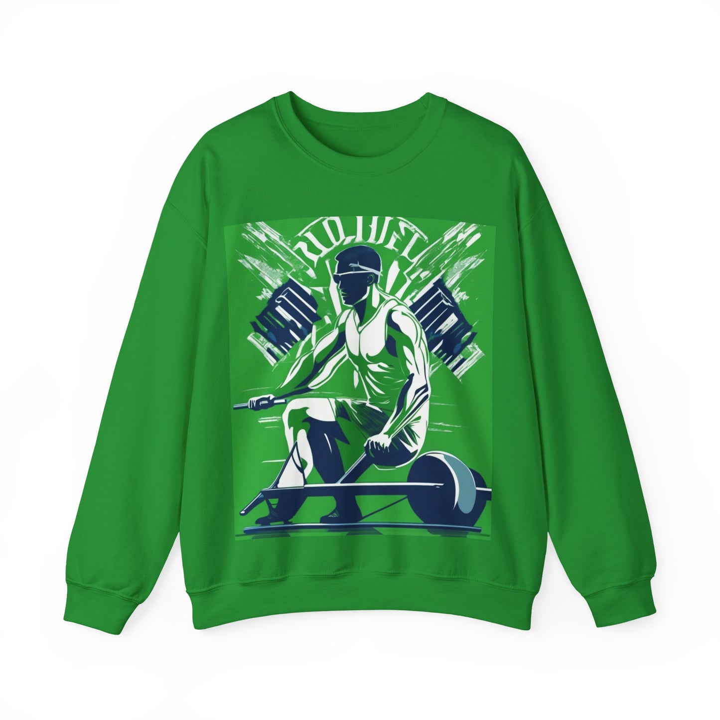 boostlete-am-crew-scene-rower-grainy-bold-0172 — Unisex Heavy Blend Crewneck Sweatshirt (Gildan)