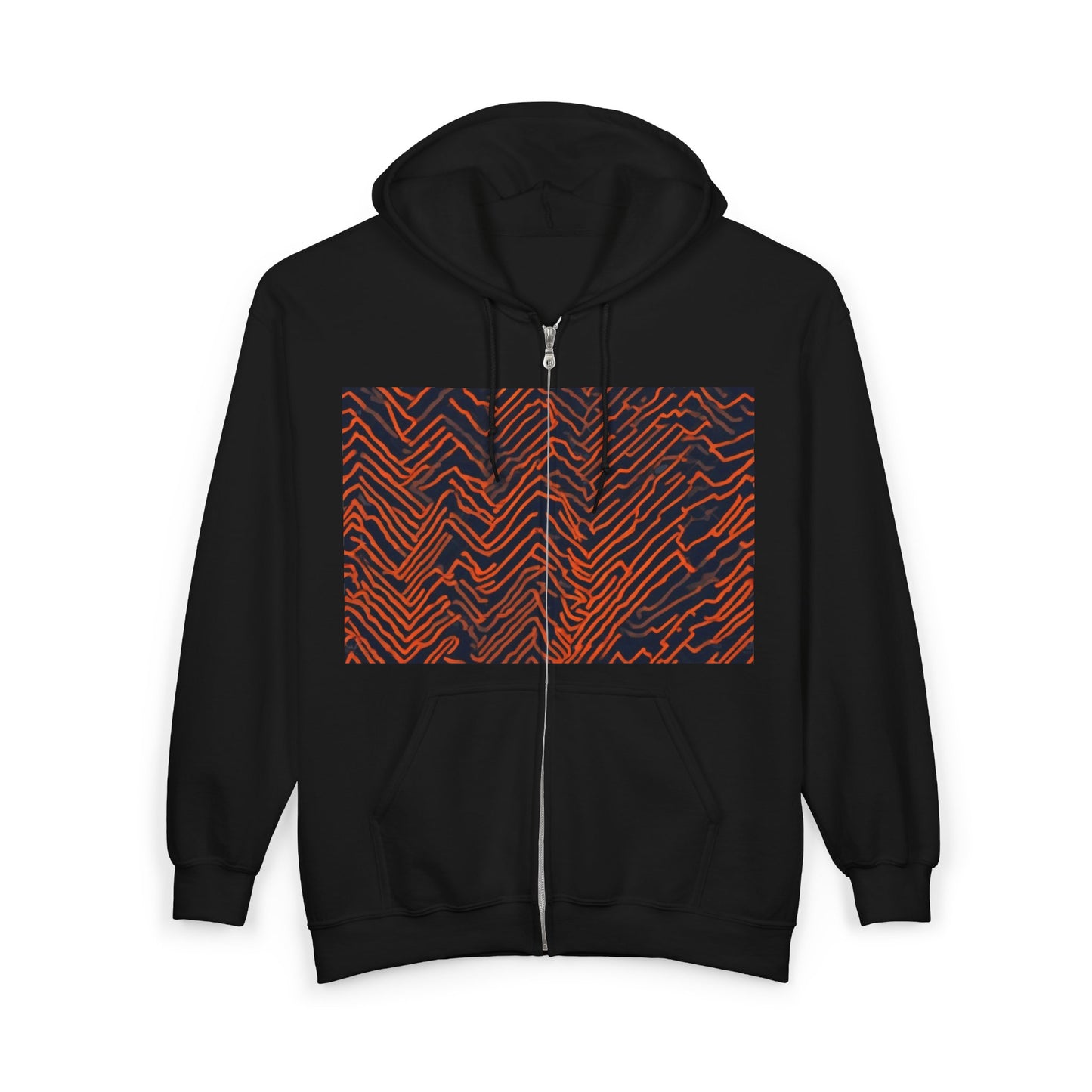 boostlete-field-day-pattern-ekg-modern-0087 — Unisex Heavy Blend Full-Zip Hooded Sweatshirt