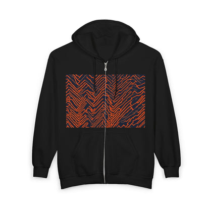 boostlete-field-day-pattern-ekg-modern-0087 — Unisex Heavy Blend Full-Zip Hooded Sweatshirt