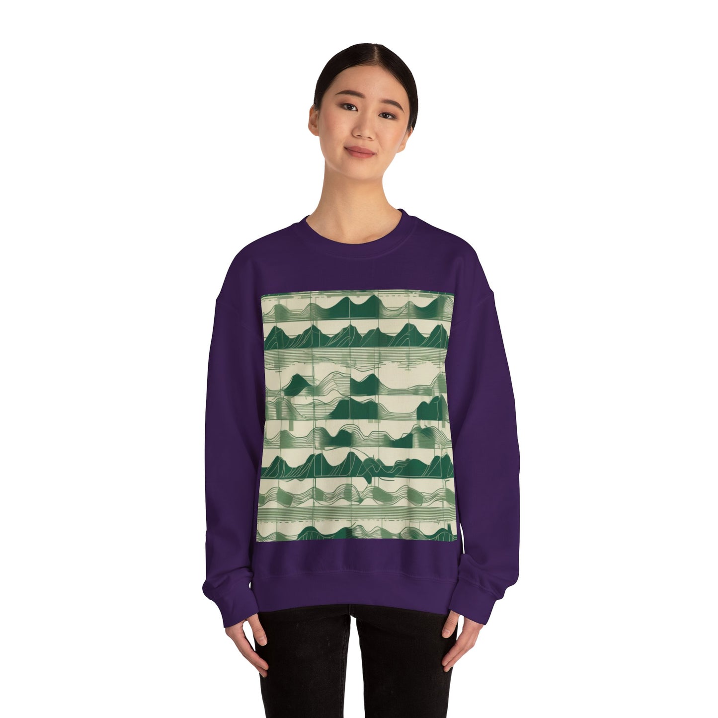 boostlete-mile-by-mile-pattern-audio-blueprint-0971 — Unisex Heavy Blend Crewneck (G18000)