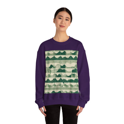 boostlete-mile-by-mile-pattern-audio-blueprint-0971 — Unisex Heavy Blend Crewneck (G18000)