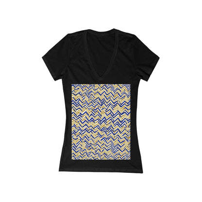 boostlete-boost-mode-pattern-ekg-line-art-0091 — Women's Deep V-Neck Tee (B+C 6035)