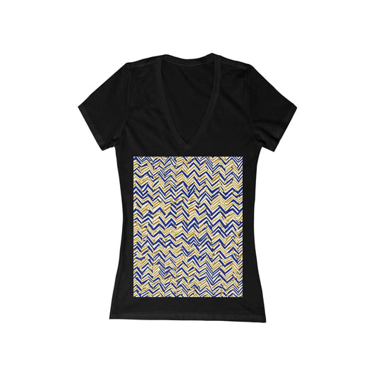 boostlete-boost-mode-pattern-ekg-line-art-0091 — Women's Deep V-Neck Tee (B+C 6035)